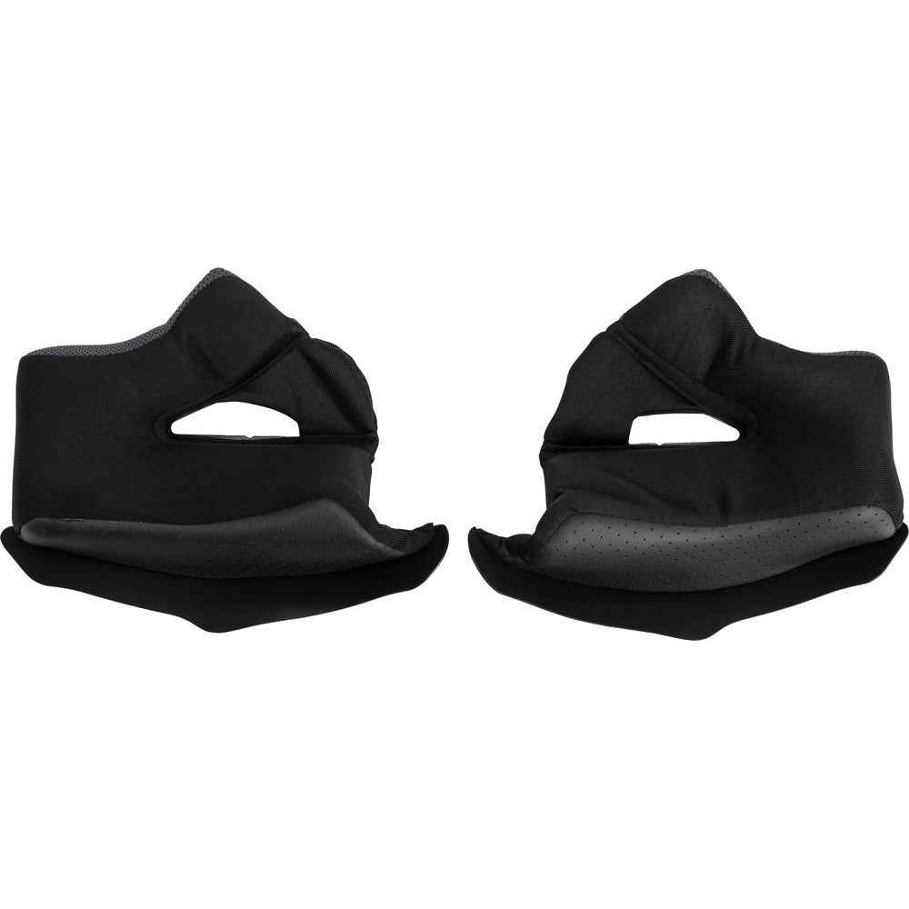 Pair of black protective gear on a white background