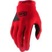 Red glove with black accents on a white background