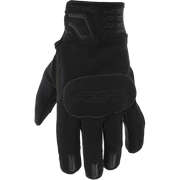 Black motorcycle glove with RST branding on a white background