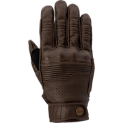 Brown leather glove on a white background