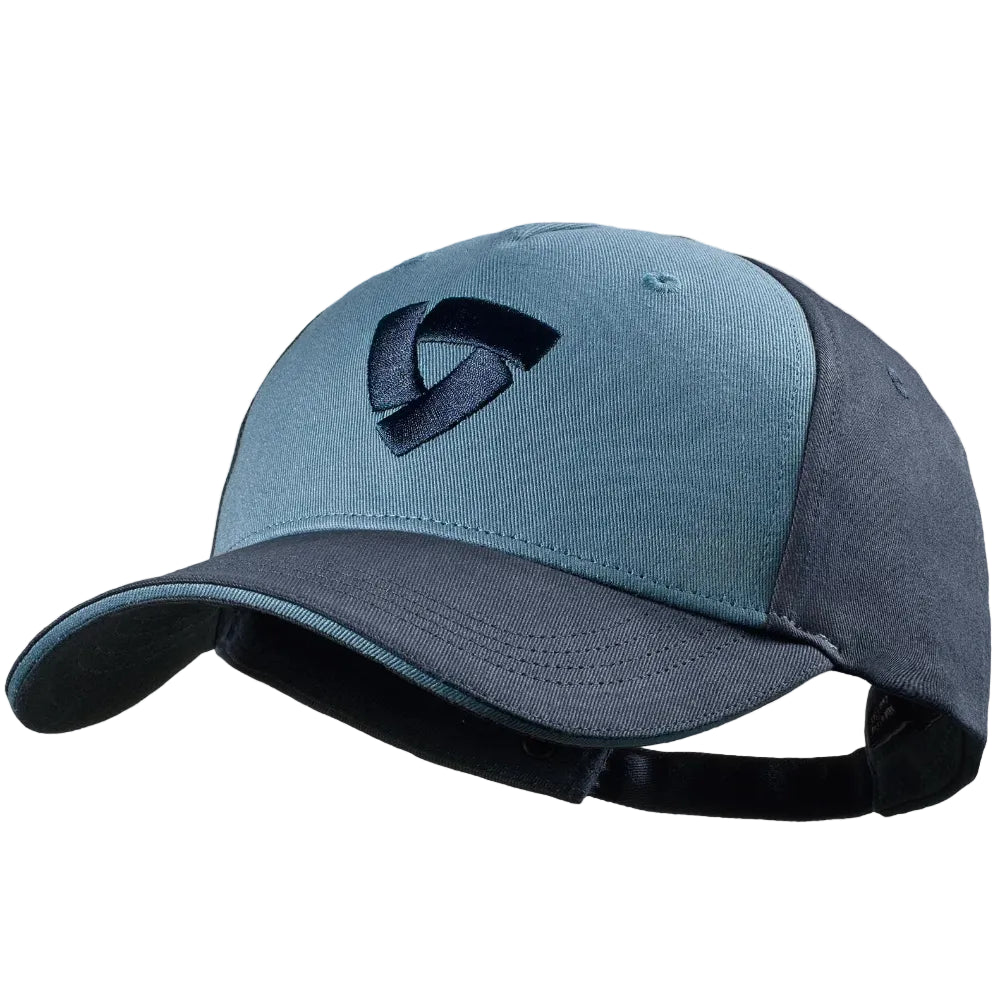 A blue adjustable, everyday classic cotton baseball cap with the Revit logo. 
