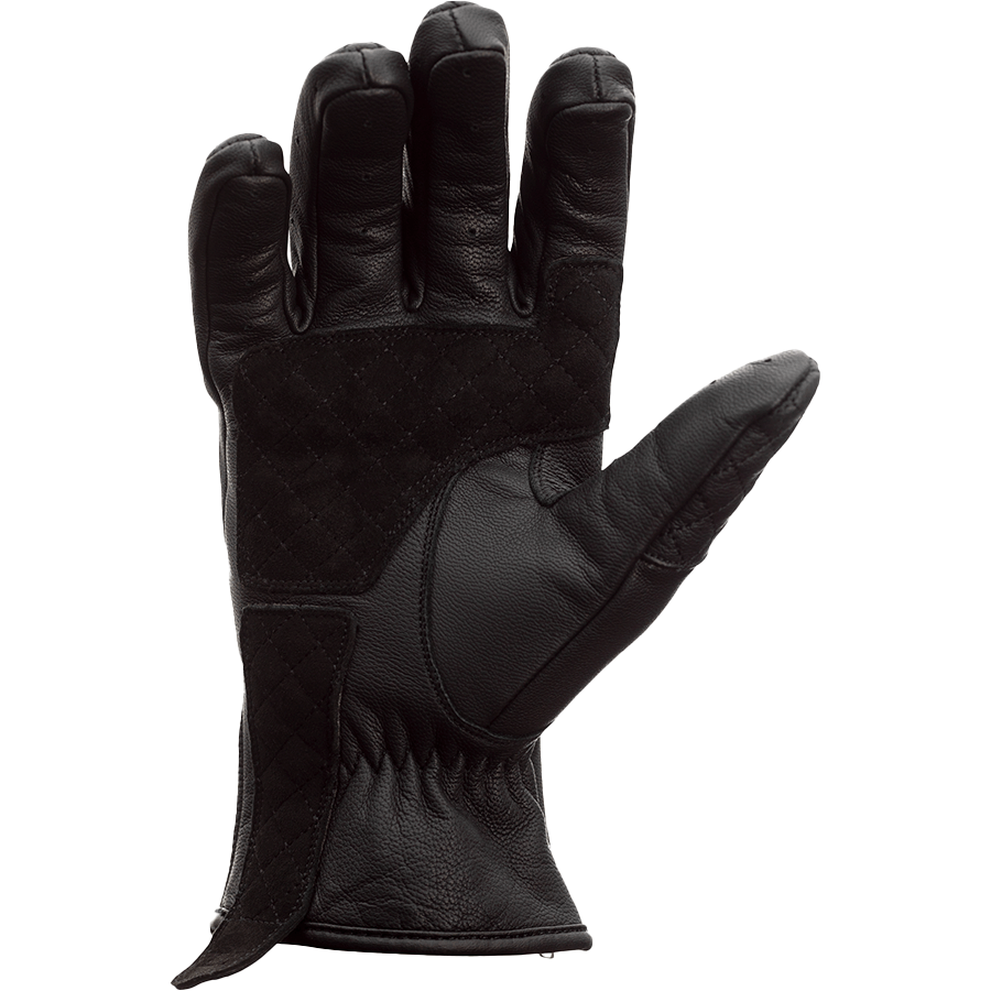 Black leather glove on a white background