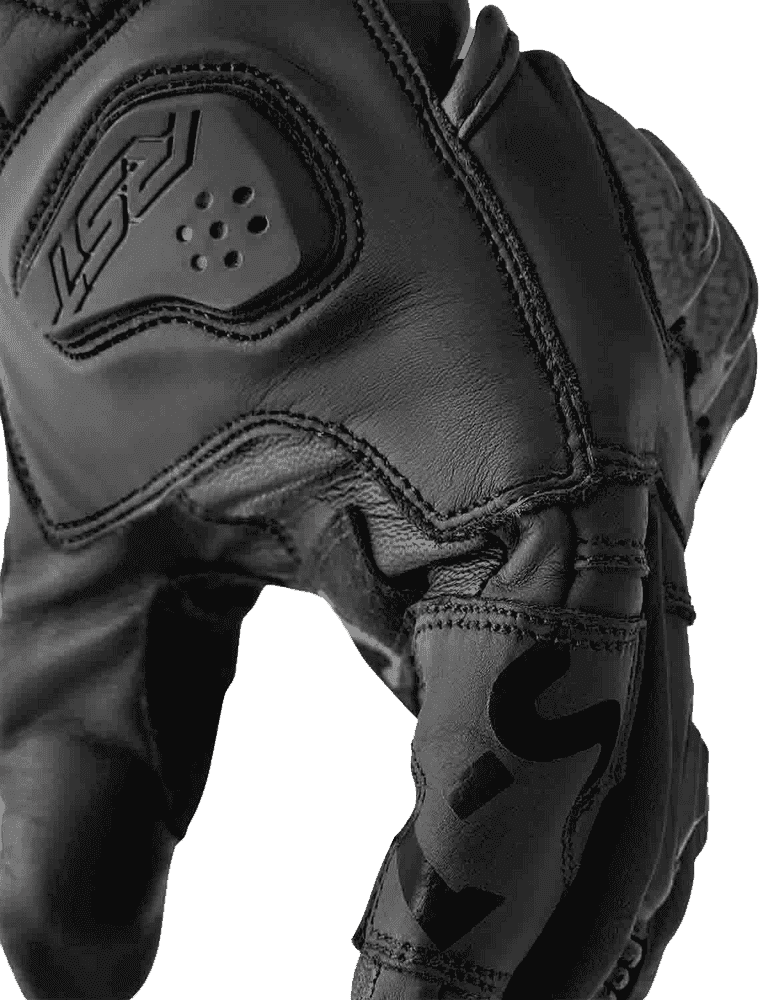 Rst S1 D3O Glove Close up of the double stitching and reinforcements 