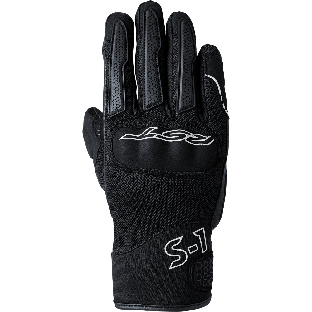 Black glove with brand logo on a white background