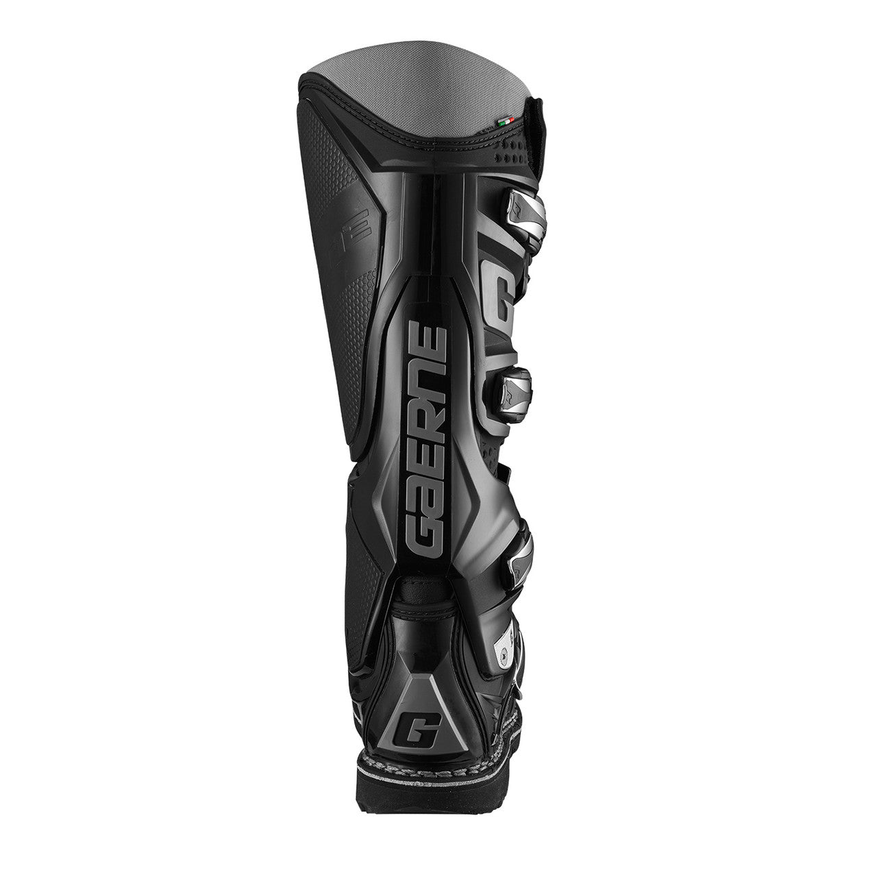 Black protective boot with 'Gaerne' branding on a white background