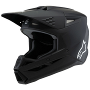 Black motorcycle helmet with a brand logo on a white background