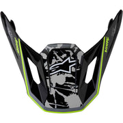 Black and gray helmet visor with green accents on a white background