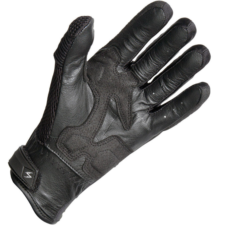 Black leather glove on a white background