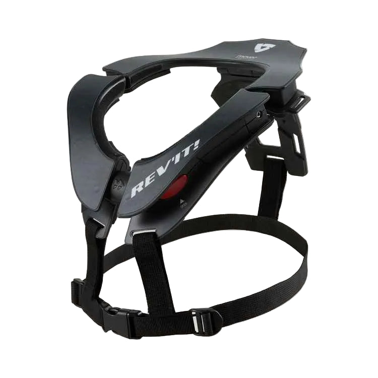 Black neck support brace with 'REV'IT' branding on a white background