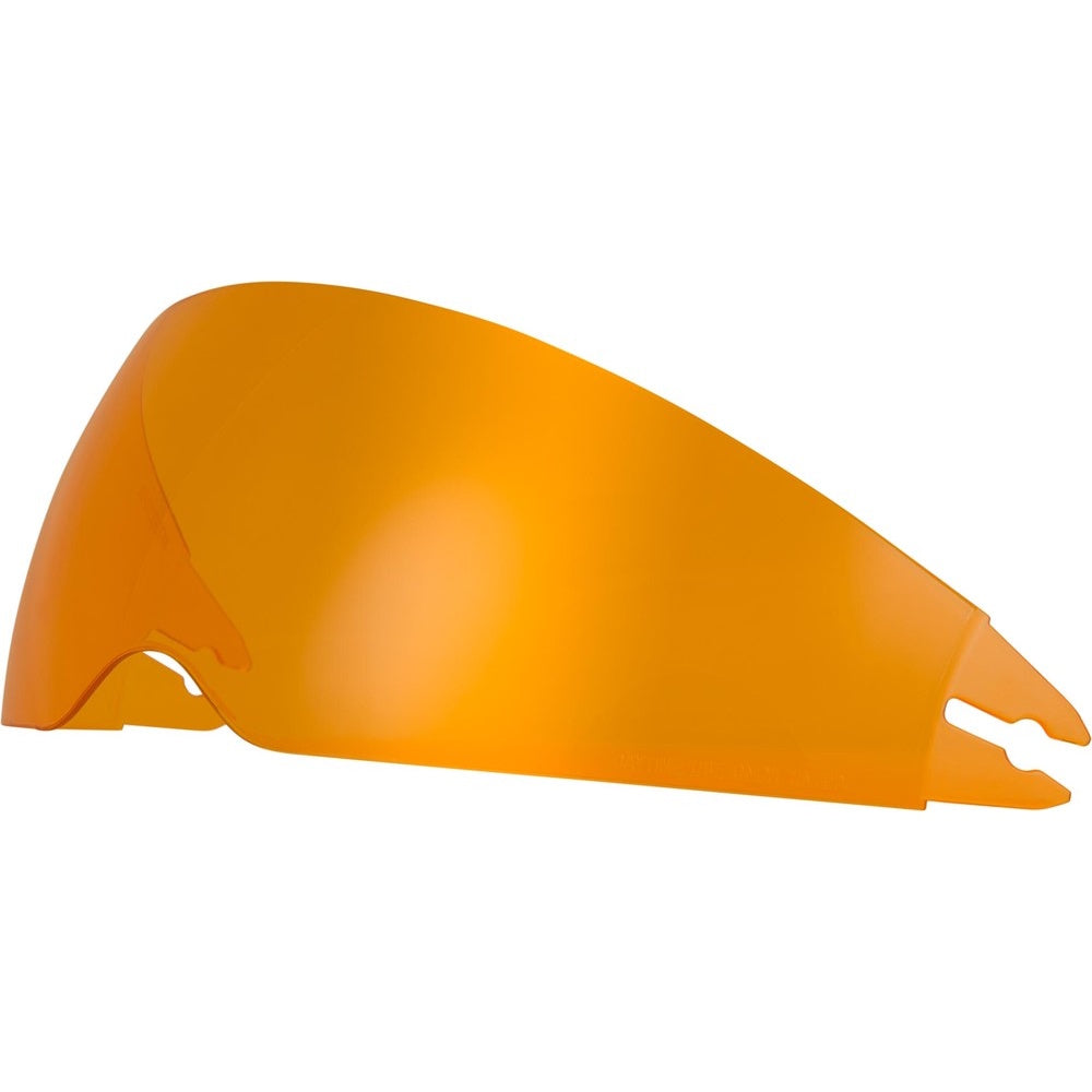 Orange protective visor on a white background