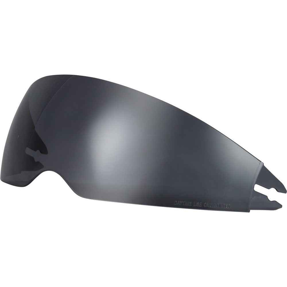 Black motorcycle visor on a white background
