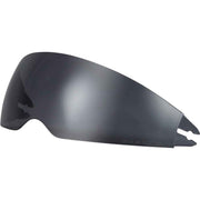 Black motorcycle visor on a white background