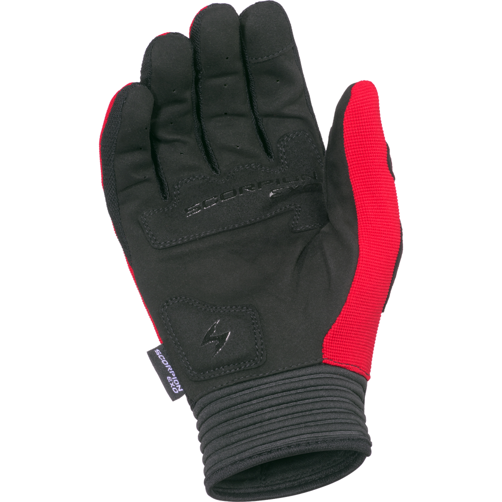 Black glove with red accents on a white background