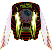 Colorful helmet visor with 'Astars' branding on a white background