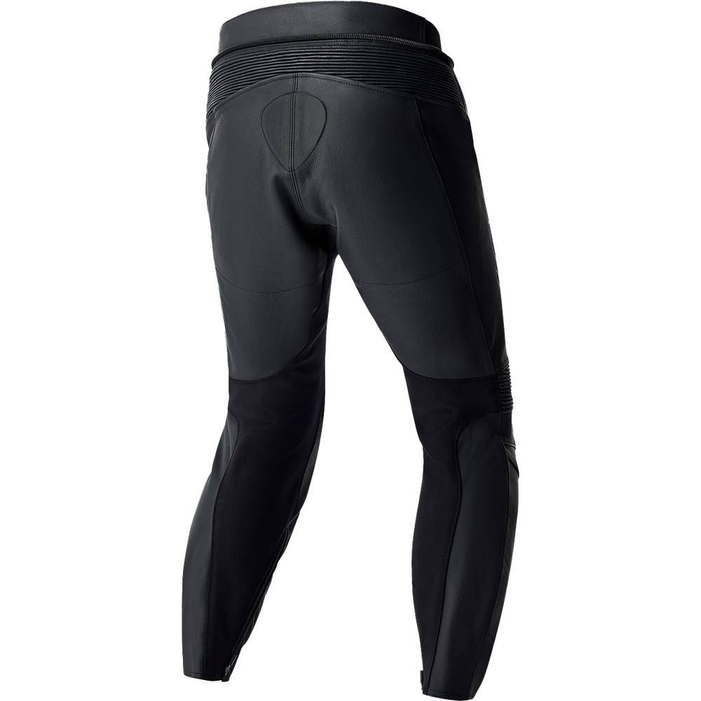 Black full-length protective pants with integrated padding, shown from the back on a white background.