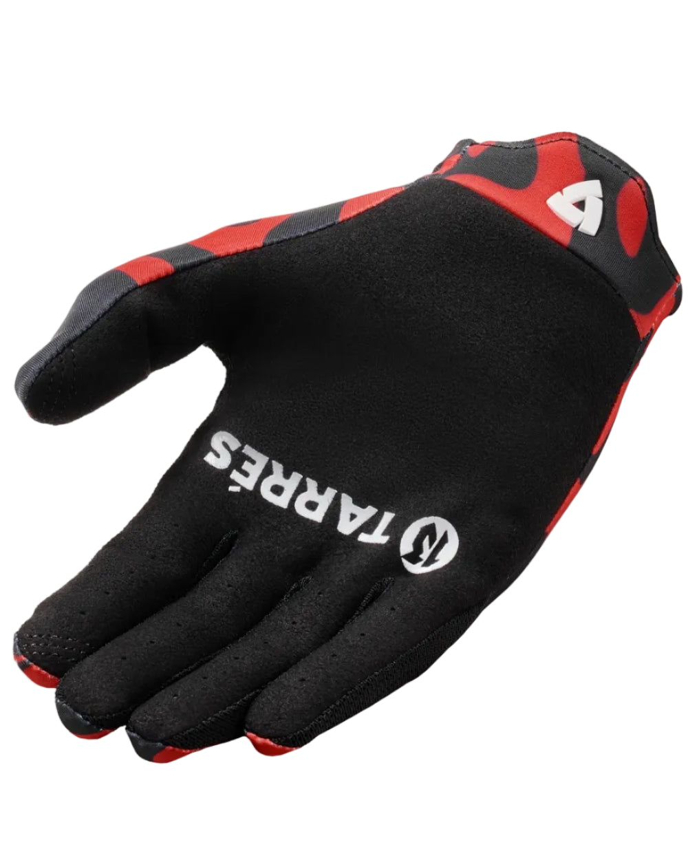 Black and red glove with 'Tarpes' branding on a white background