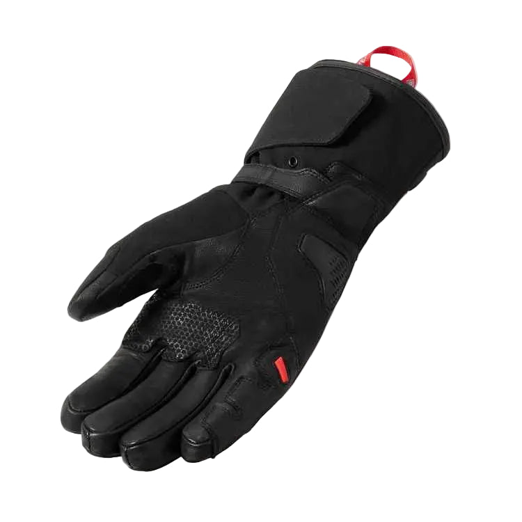 Black glove with red accents on a white background