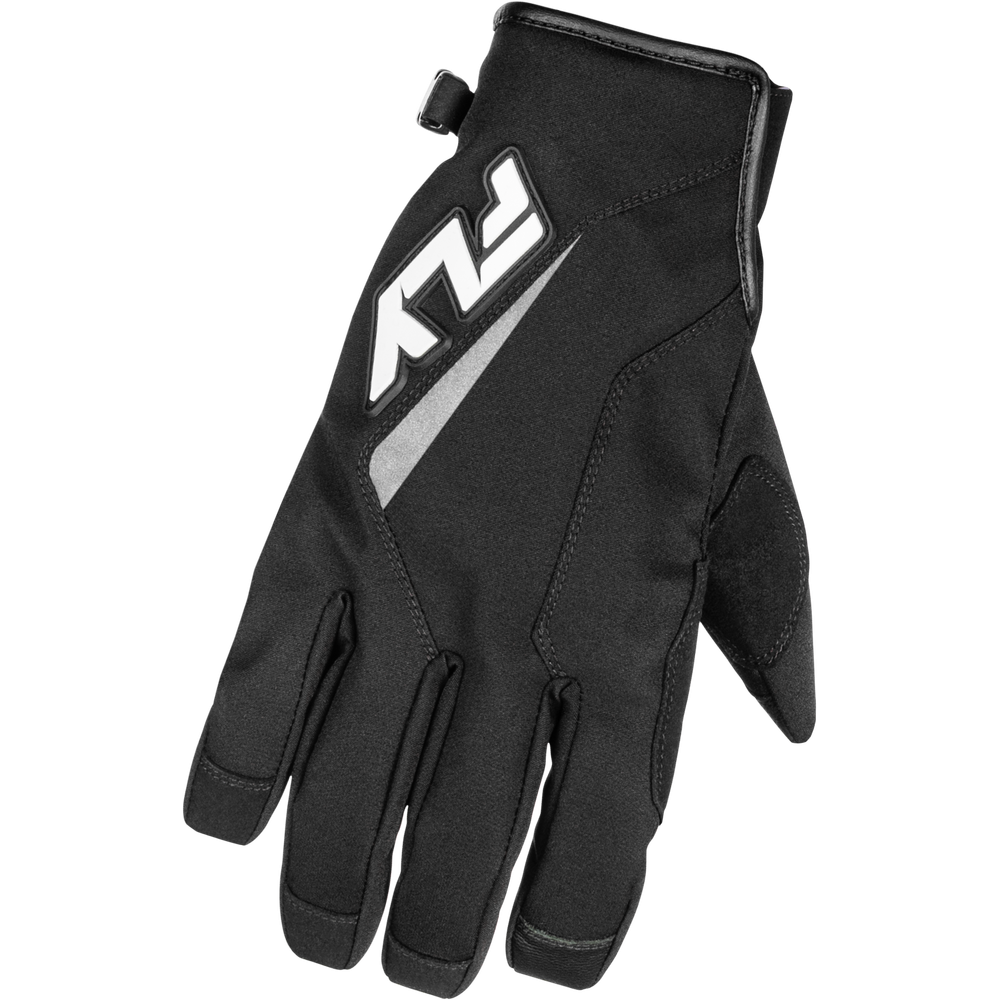 Black glove with a logo on a white background