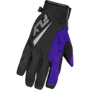 Black and purple glove with a visible brand logo on a white background