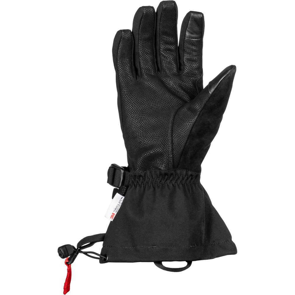 Black glove with a drawstring on a white background