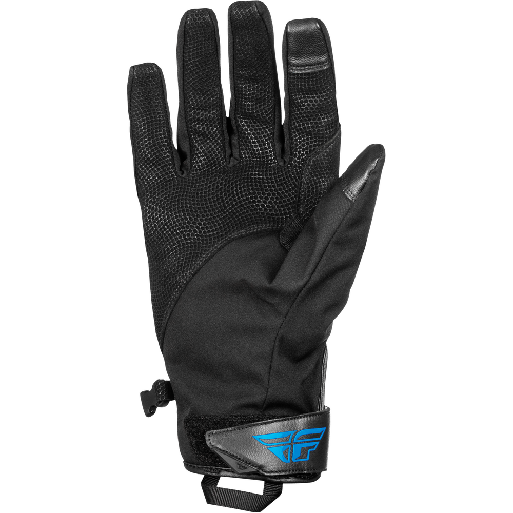 Black glove with a brand logo on a white background