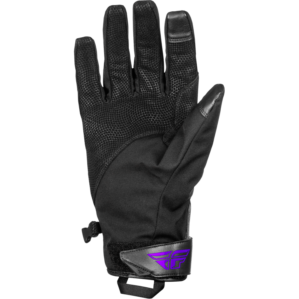 Black glove with a brand logo on a white background