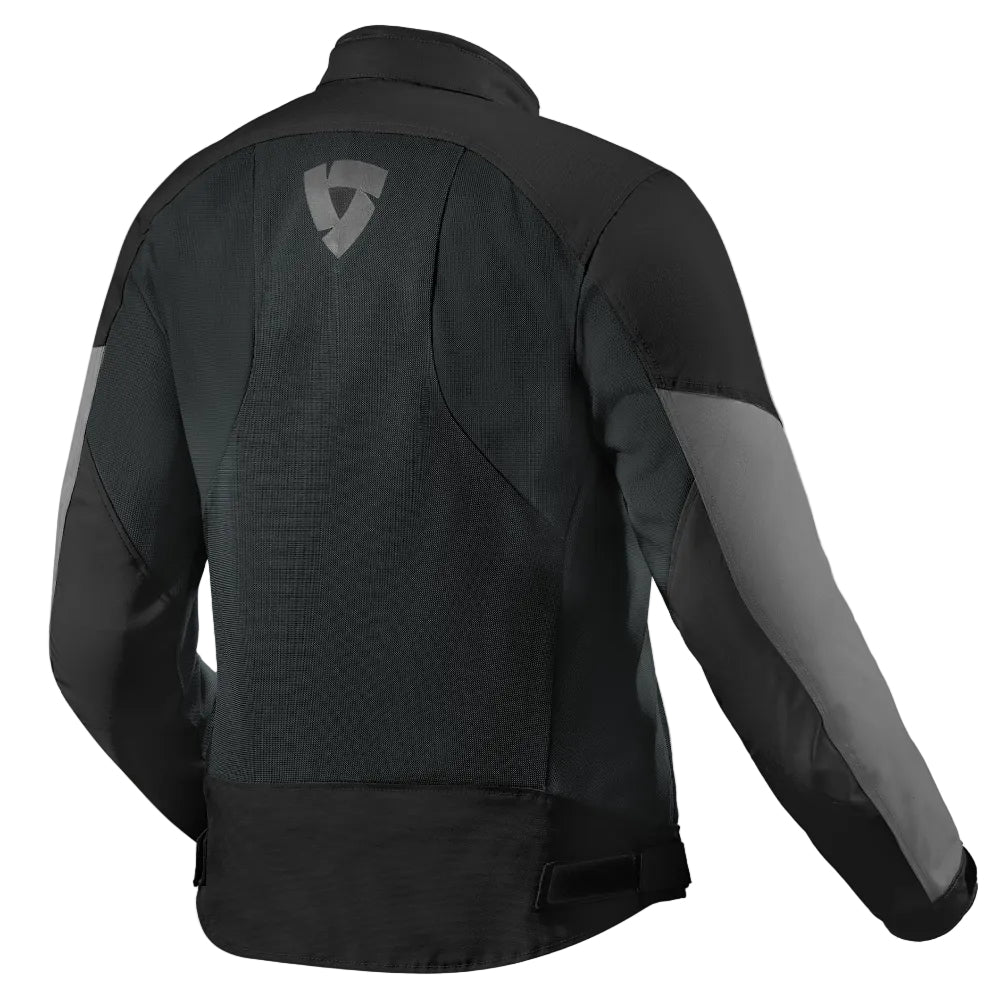 Black and gray jacket on a white background