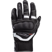 Black and gray glove with white accents on a white background