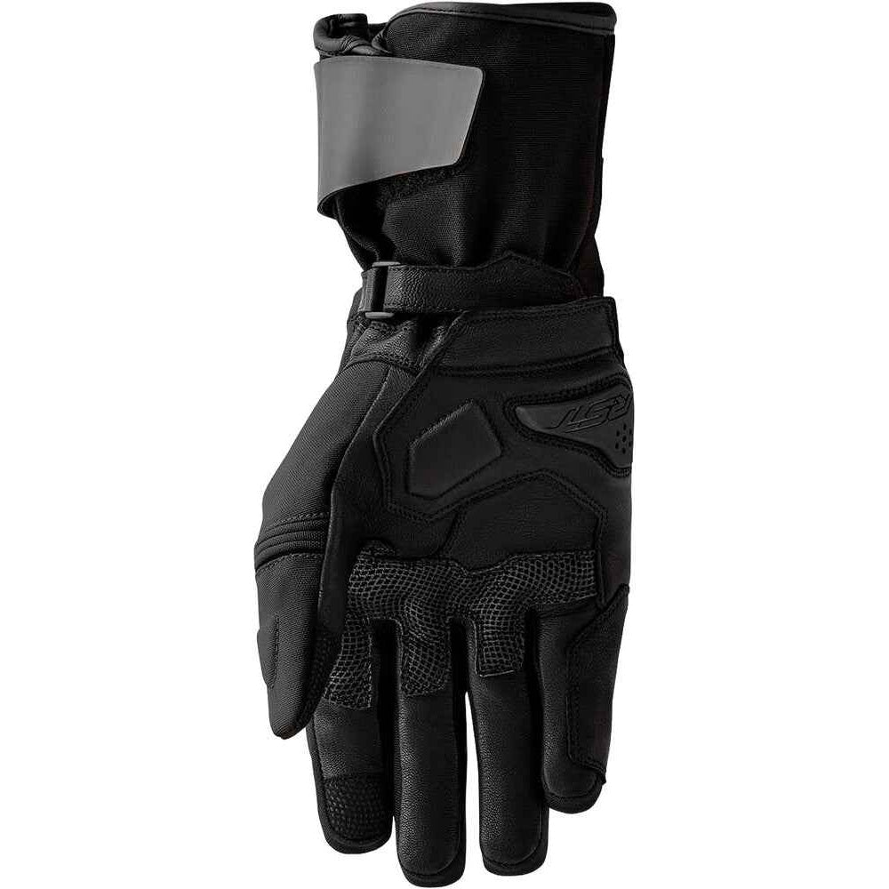 Black glove with gray patch on a white background