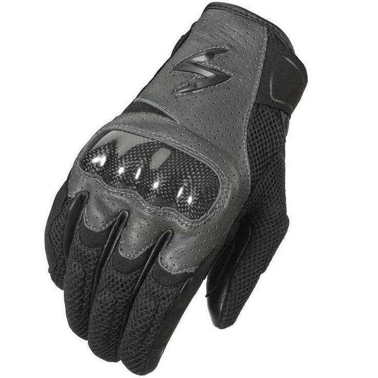 Black motorcycle glove on a white background