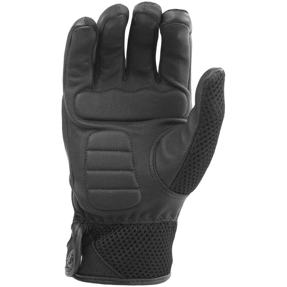 Black tactical glove on a white background