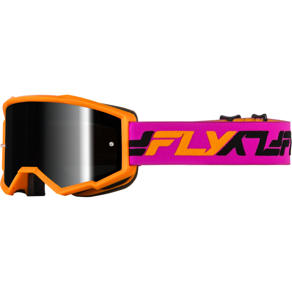 Fly Racing Zone Goggles Orange/Pink W/ Black Mirror/Smoke Lens