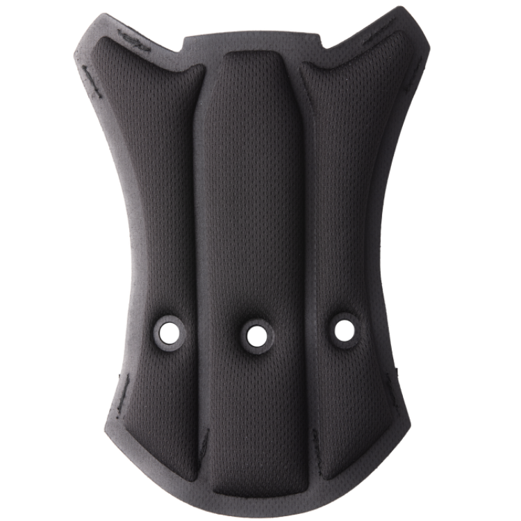 Black protective gear piece on a white background