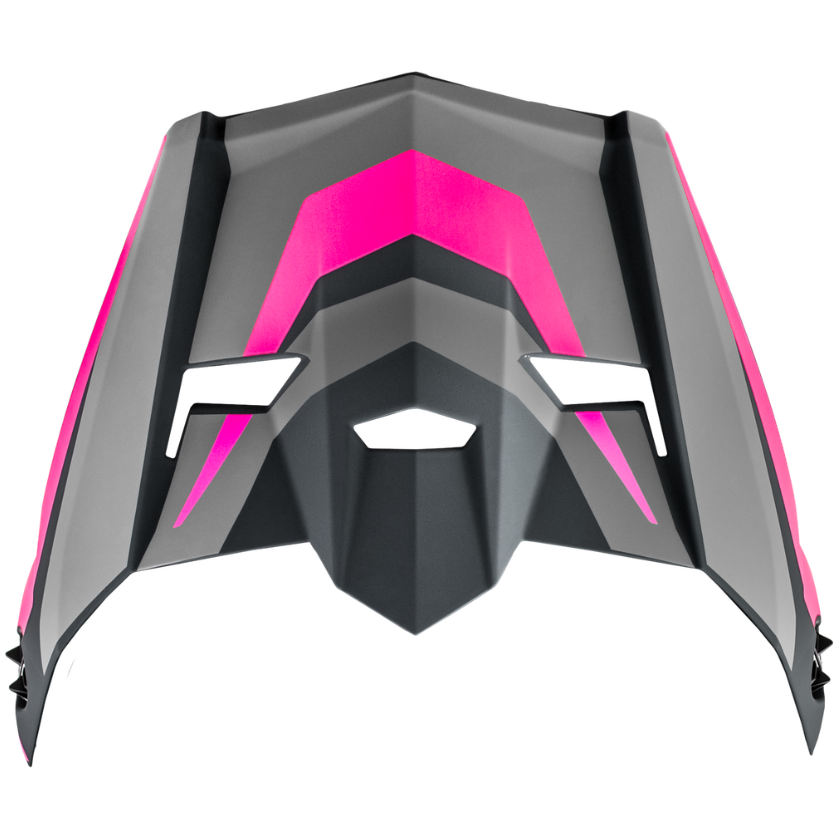 Motorcycle off-road helmet peak visor in pink and grey